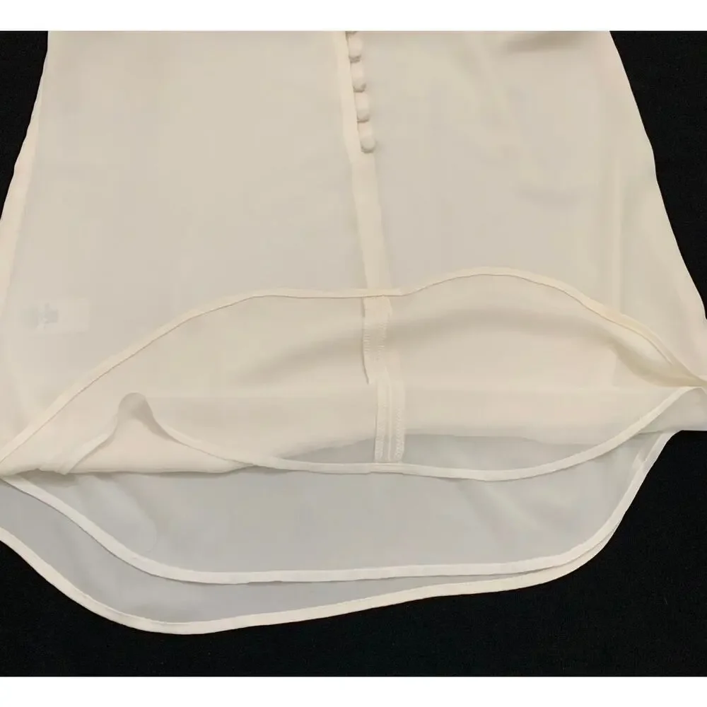 Loft Womens Slip Top Cream Sz. Small Sheer with Full Lining Feminine Lightweight - Picture 6 of 12